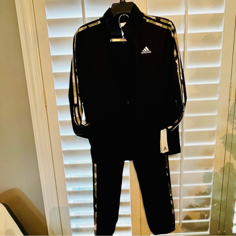 adidas Kids Black and Camouflage Varsity Set